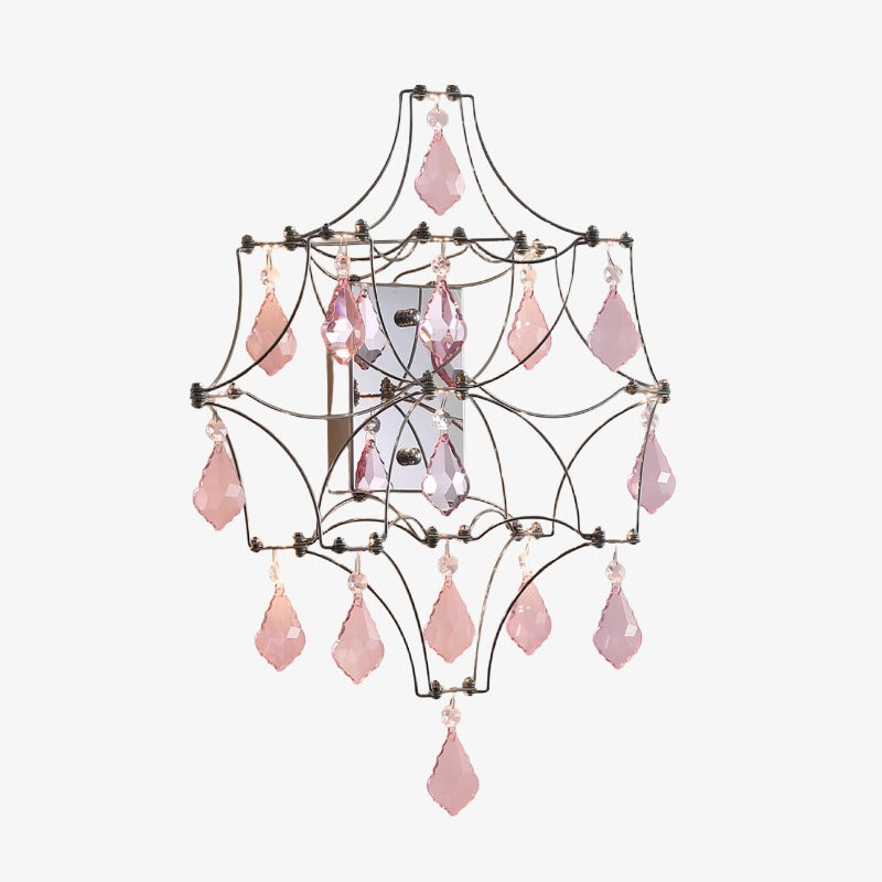Crynora Crystal Cascade Wall Sconce - Sparkling Firefly Effect LED Light for Bedroom or Living Room