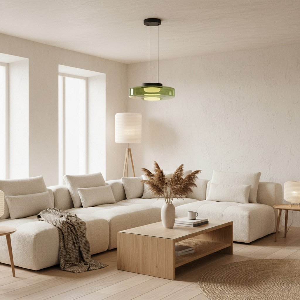 Nora Contemporary Multi-Layer Glass Pendant Lamp - Adjustable Hanging Light for Living Room or Kitchen Island