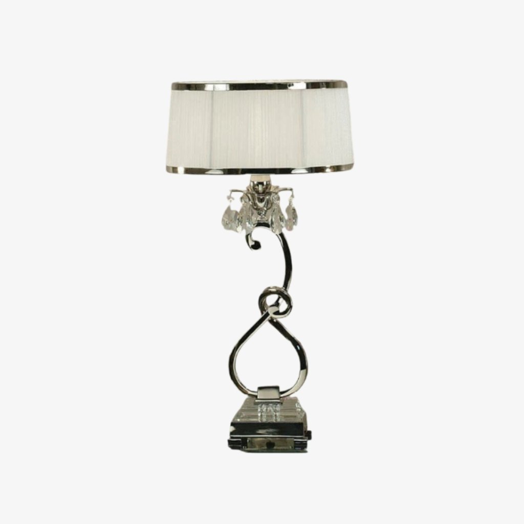 Talonis Decorative Crystal Table Lamp – Curved Metal Style for Home Interiors