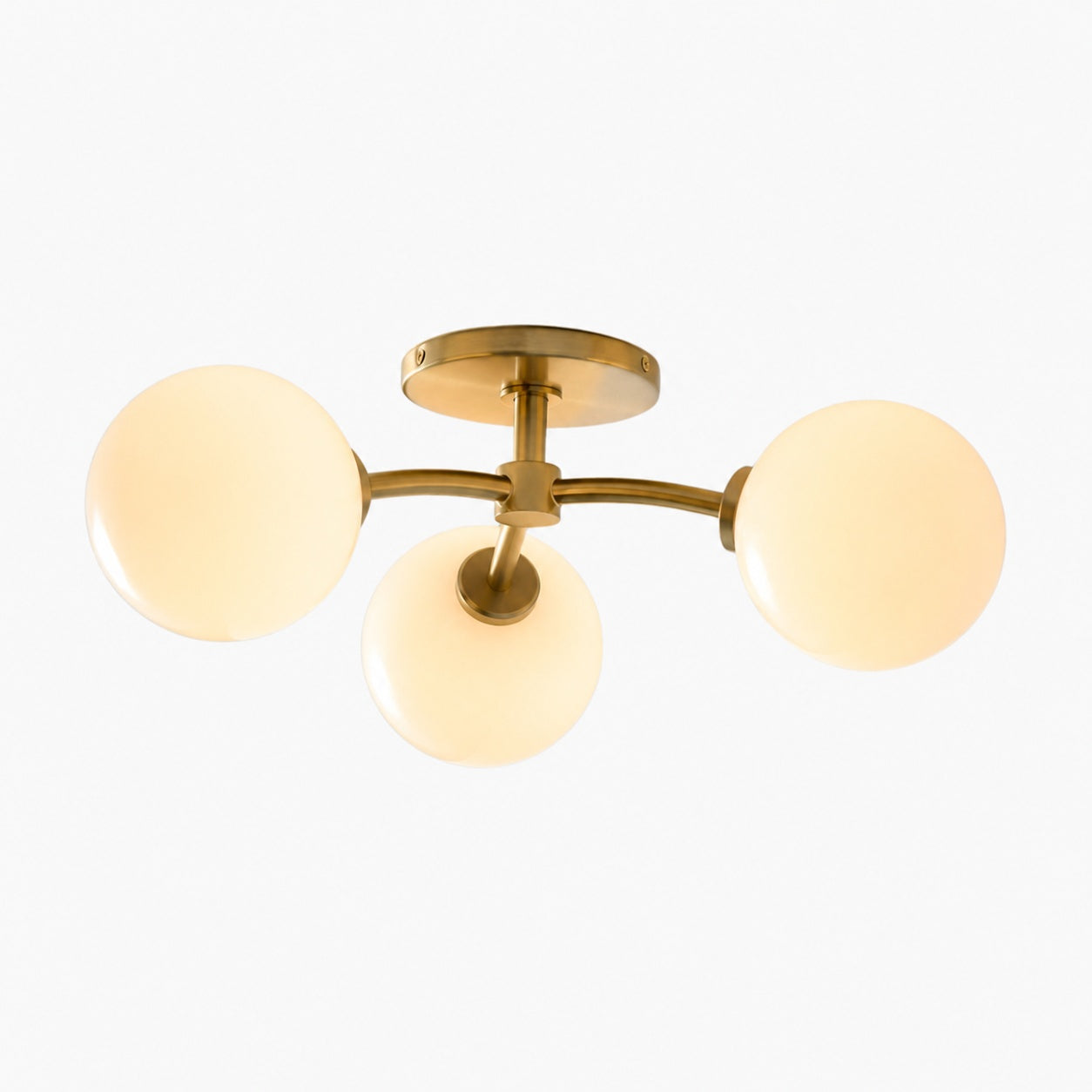 Arden Glass Contemporary 3 Light Ceiling Fixture - Sculptural Multi-Light Fixture for Living Spaces