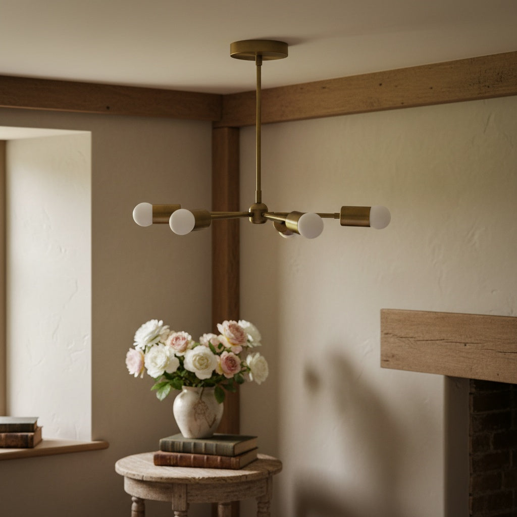 Lumen Radial-Arm Geometric Lamp – Modern Ceiling Lighting for Foyer or Office