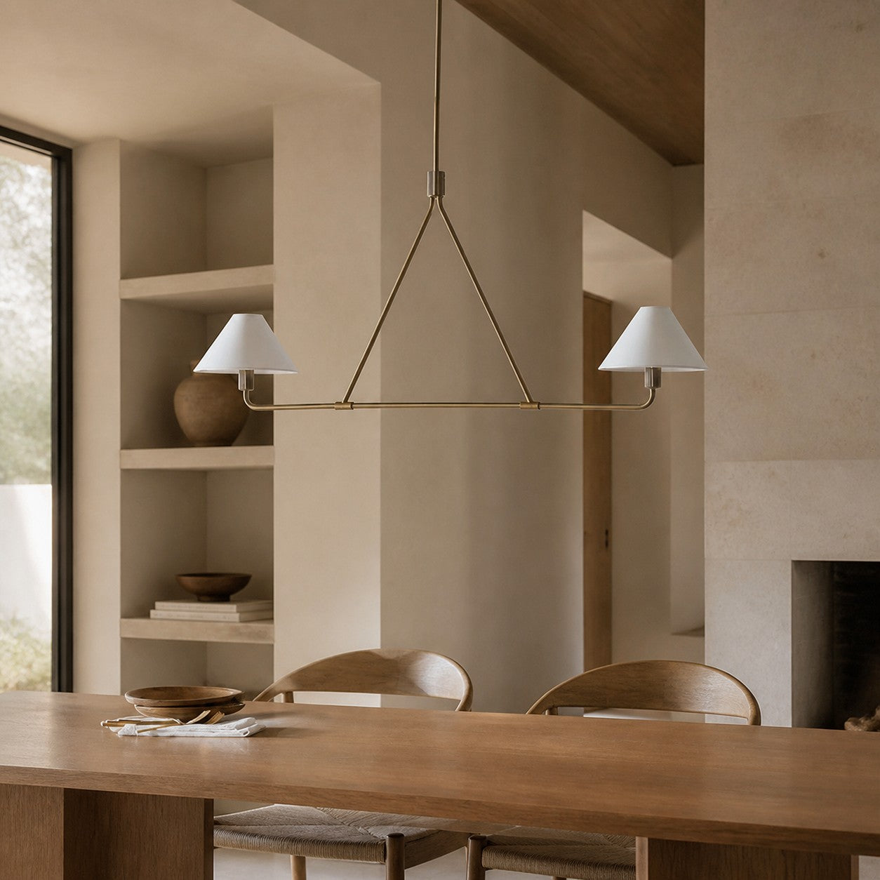 Diora Pendant Light -  Modern Metal Fixture with Linen Shades