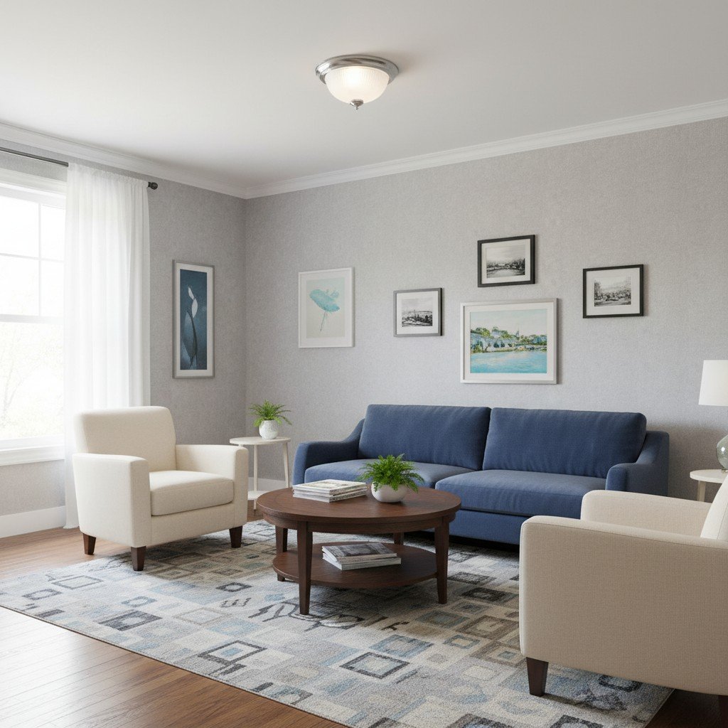 TF Vintora Modern Flush Ceiling Light – Ribbed Glass and Metal Trim for Kitchens or Hallways