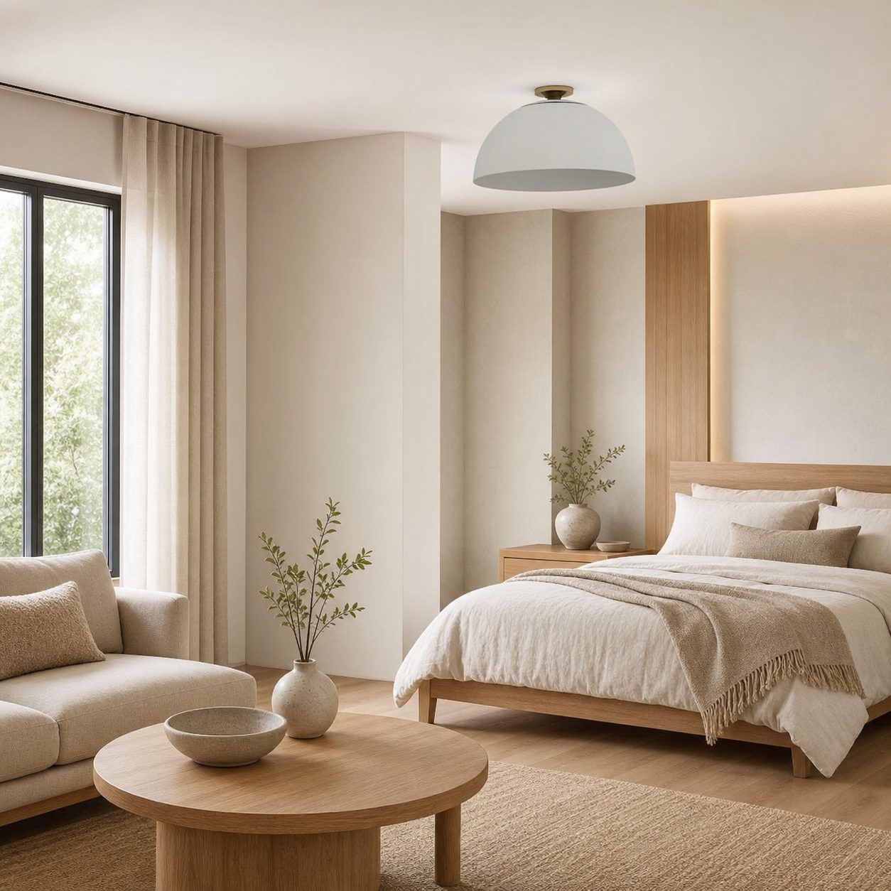 Parvion Modern Sculptural Flush-Mount Ceiling Light