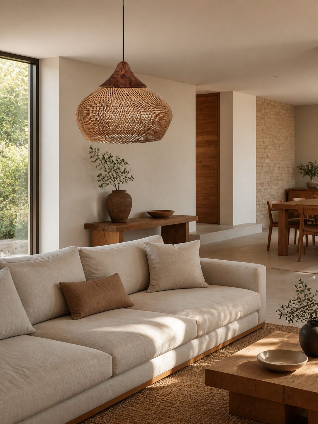 Harp Braided Rattan Pendant Lamp