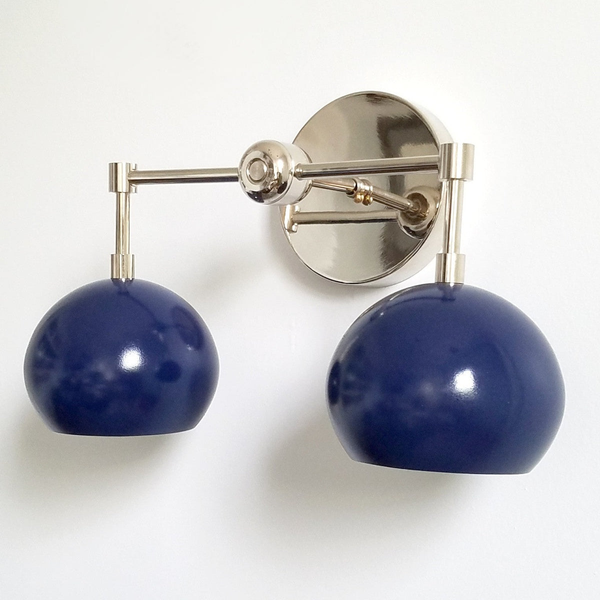 Navy Wall Light - Double Ball Bath Vanity Mirror Wall Sconce