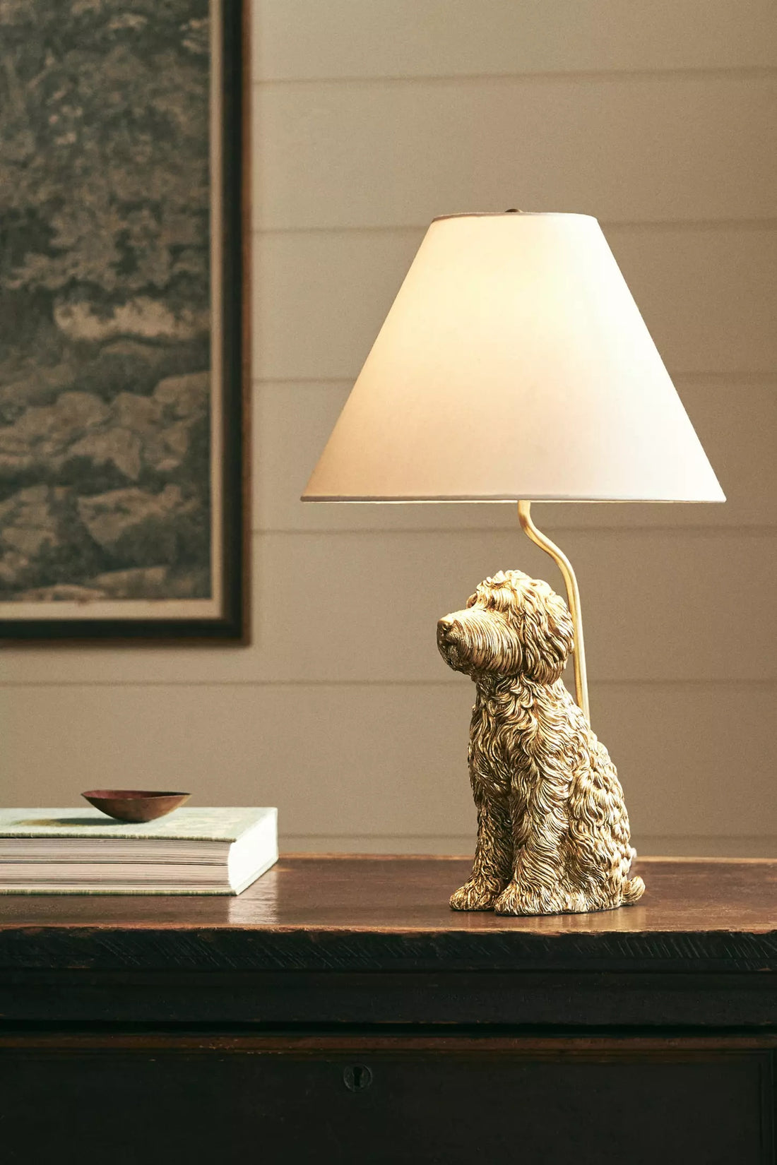Pawdia Unique Table Lamp - Decorative Ceramic Animal Bedside Lamp