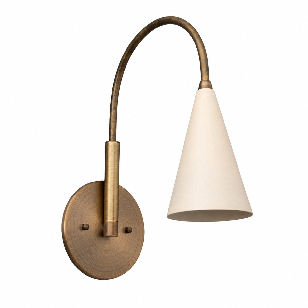 Curva Metal Vintage Wall Sconce  - Elegant Cone Shade for Bedrooms