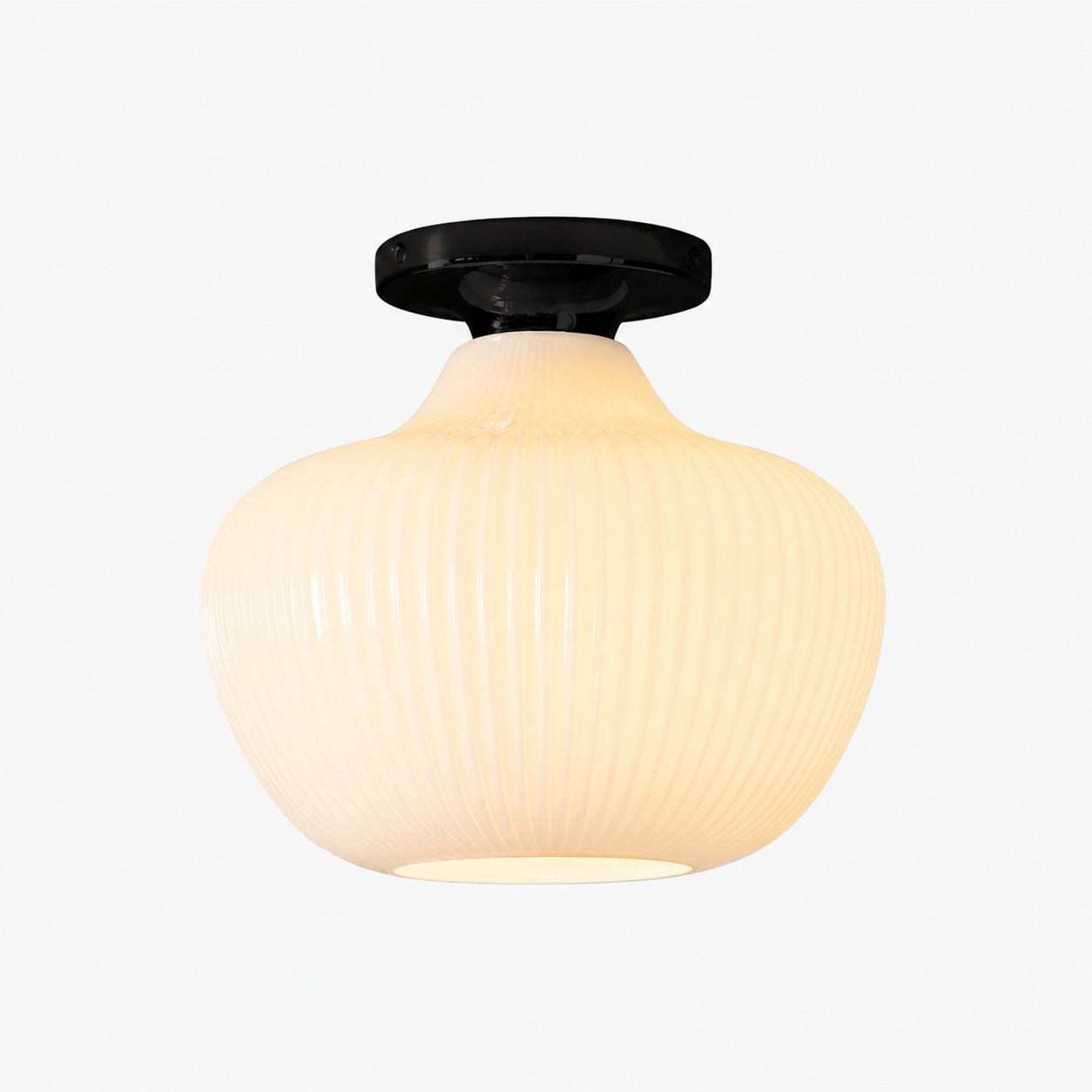 Rivrona Glass Flush Mount Ceiling Light - Modern Champagne Globe Design