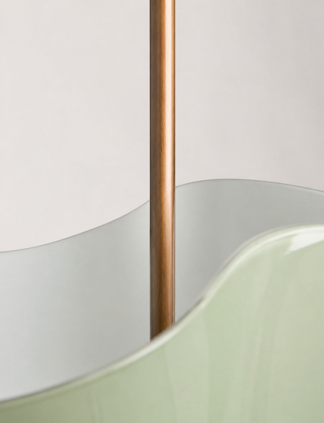 Bellina Radner Pendant Light – Colored Glass Shade with Brass Detail for Modern Spaces