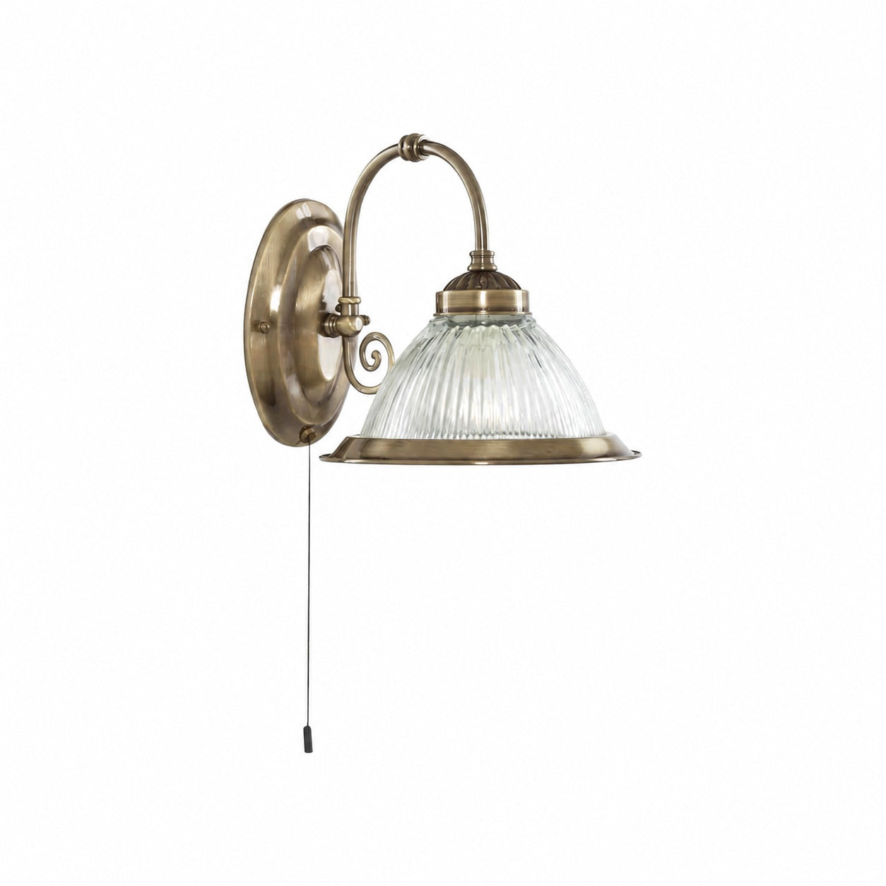 TF Vintora Ribbed Glass Wall Lamp - Industrial Bell Shape for Diner and Hallway