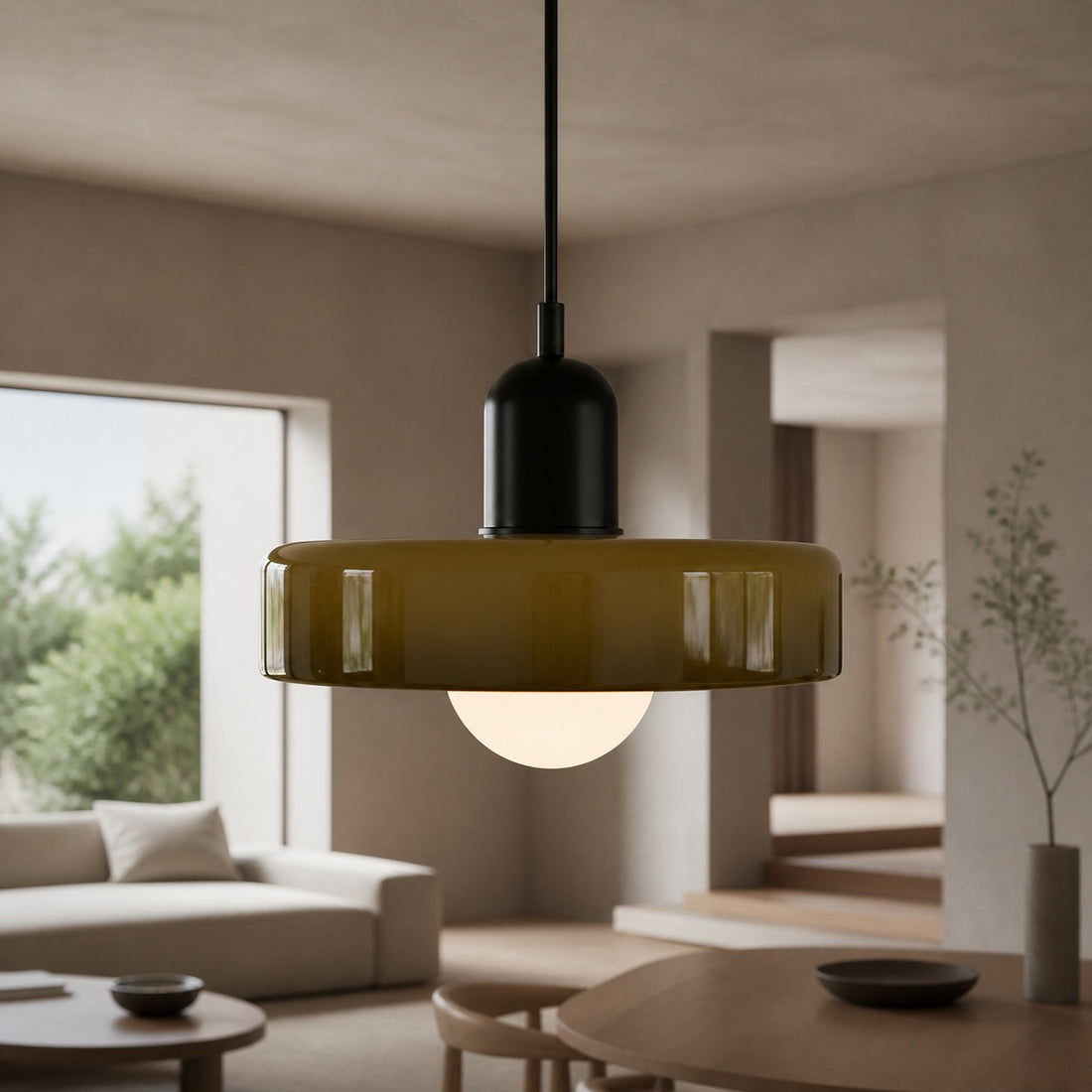 Glasora Modern Glass Suspension Light – Minimalist Nordic Pendant Lamp for Kitchen and Hallway N32