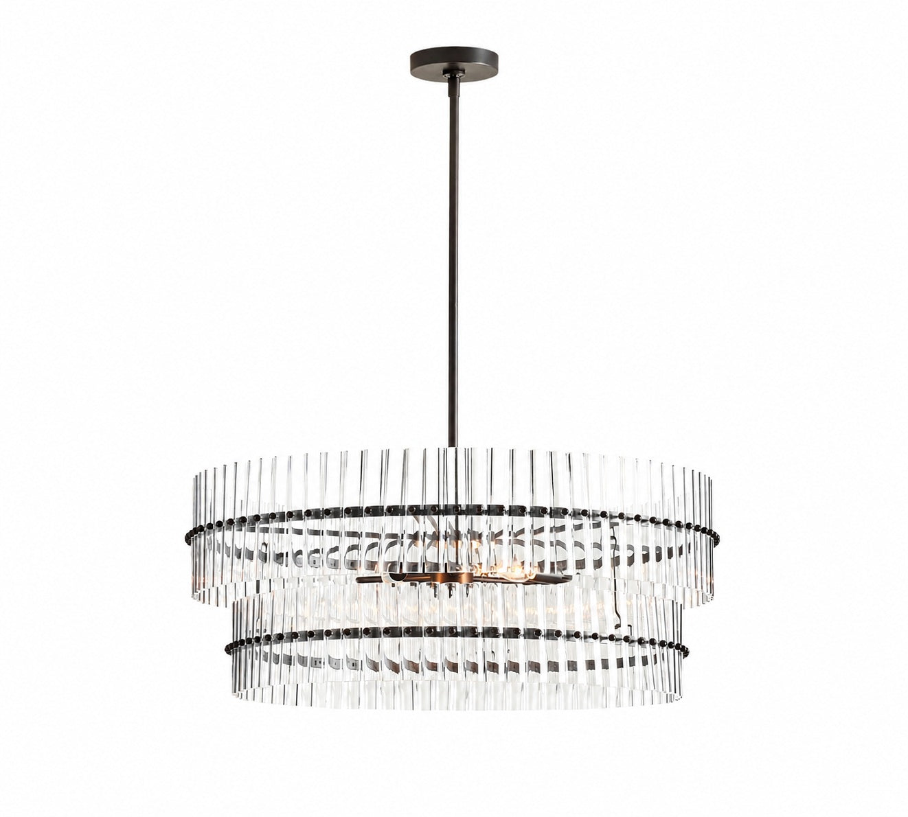 Lumora Crystal Pendant Light – Elegant Tumbled Brass & Cut Glass