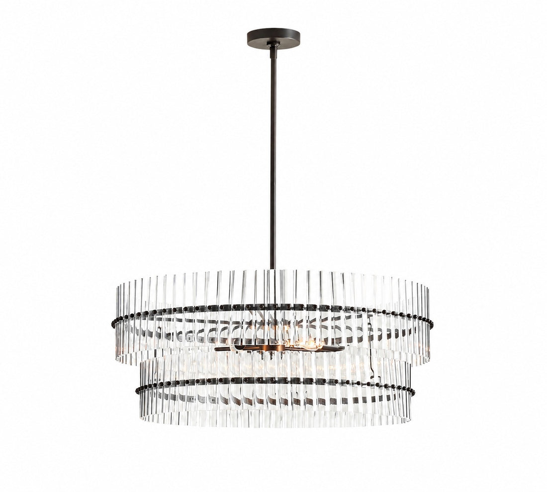 Lumora Crystal Pendant Light – Elegant Tumbled Brass & Cut Glass