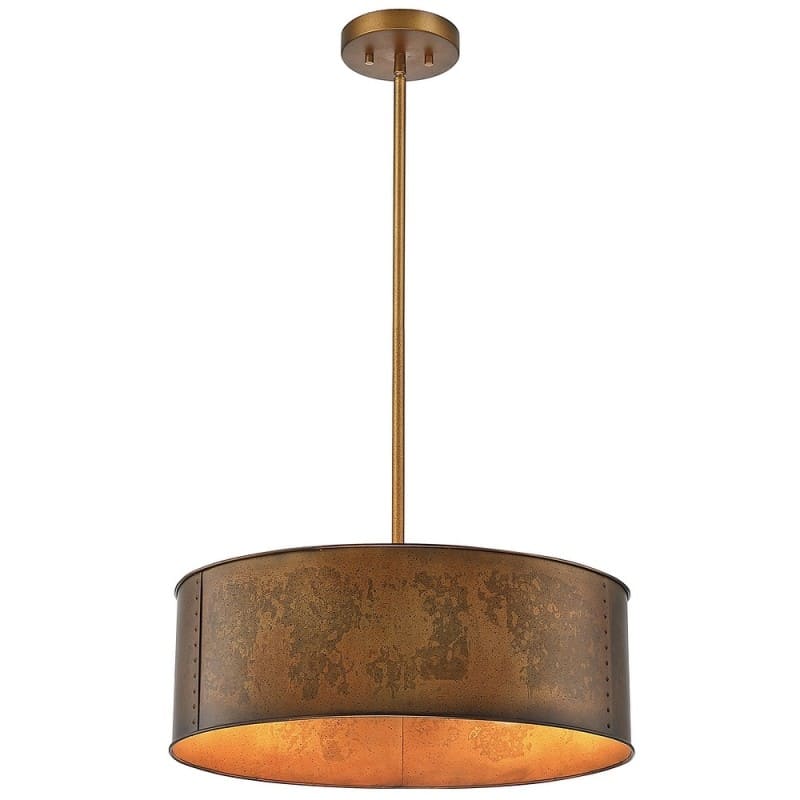 Black Metal Drum Pendant Lamp - Industrial 4 - Light Chandelier