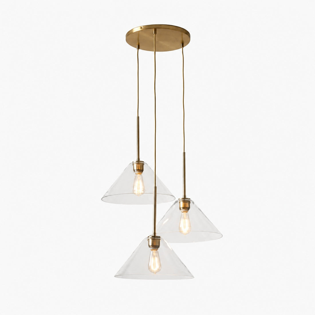 Conica 3-Light Cone Chandelier - Sculptural Glass Pendant Lighting Modern Style