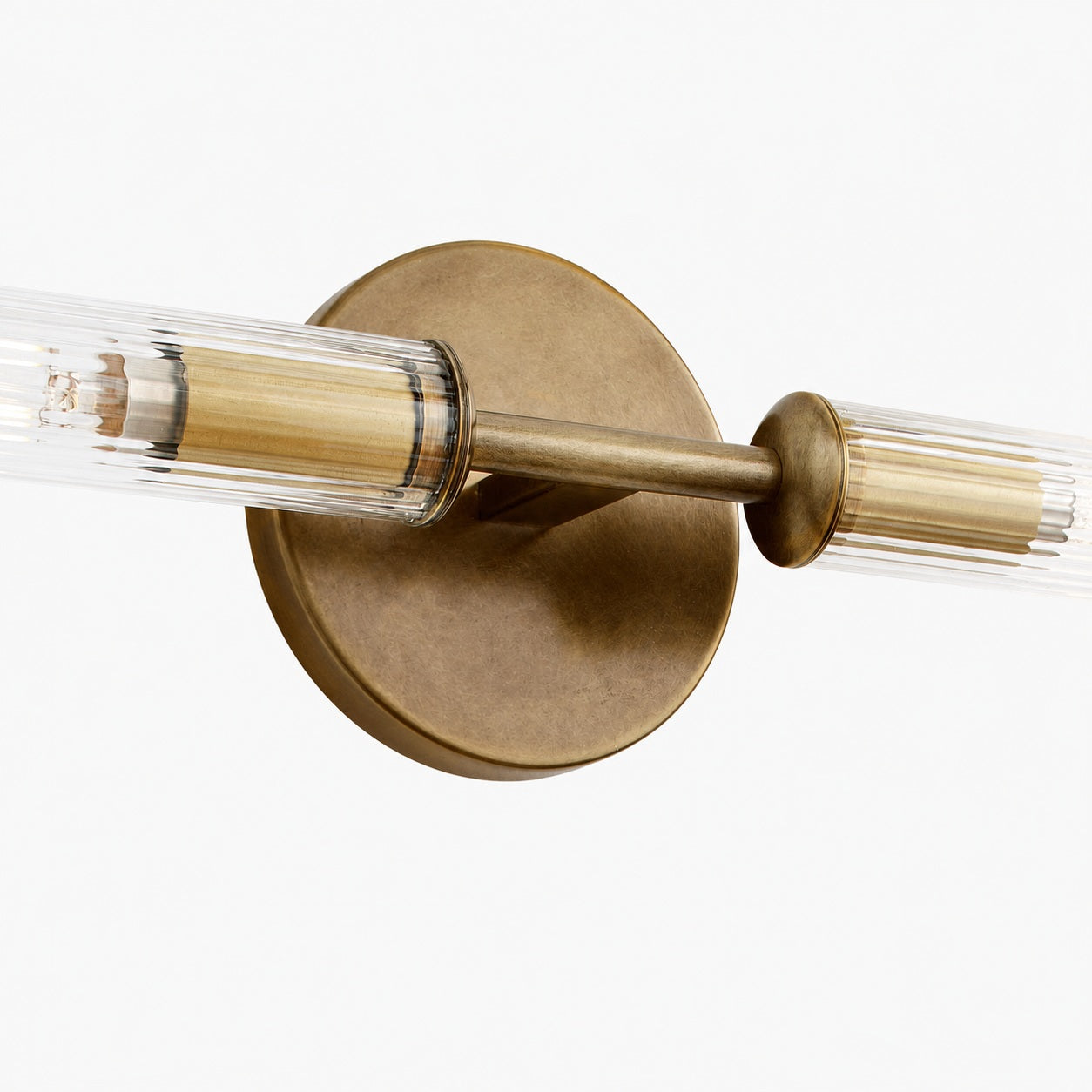Bravira Ribbed Glass Wall Lamp - Tube Metal Light in Classic Finishes