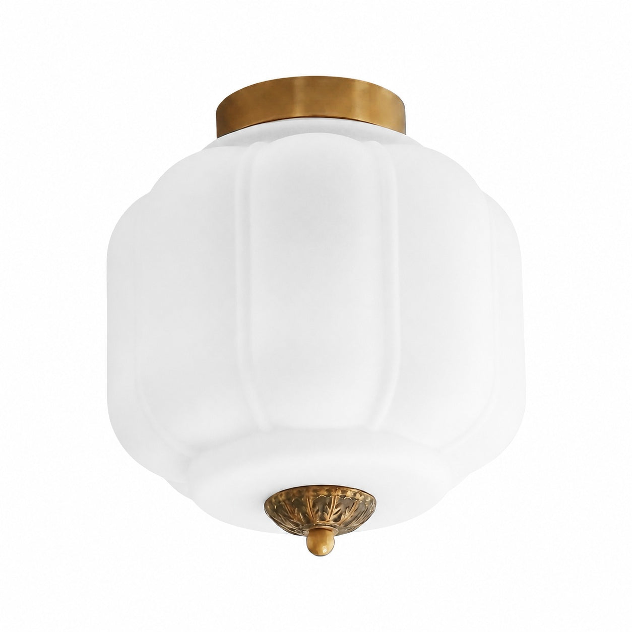 Vintage Eloise Milk Glass Flush Mount Ceiling Light - Vintage Charm Soft Glow