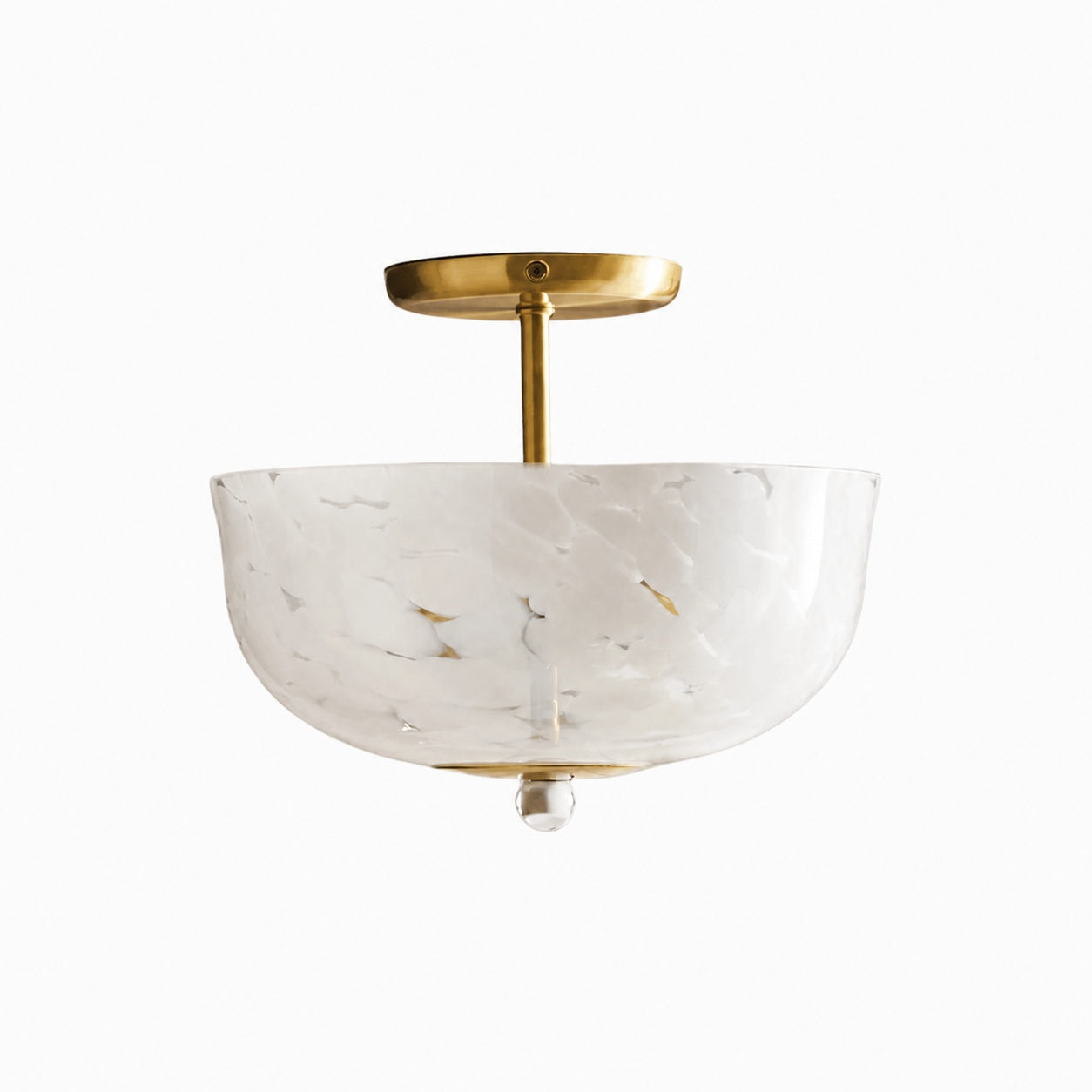 Clea Rounded Glass Flush Mount - Dotted Shade for Bedroom and Hallway Lighting