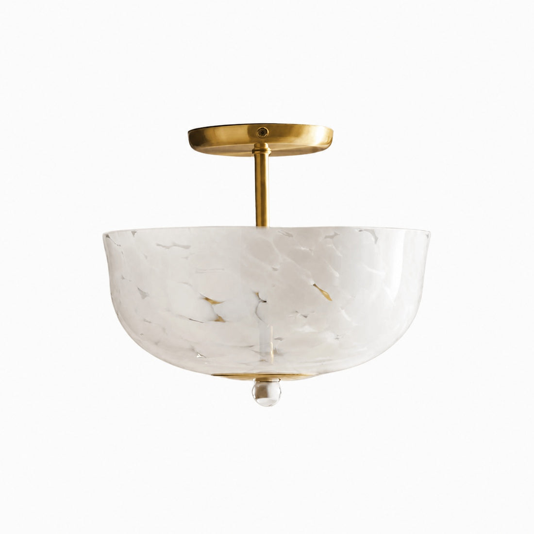 Clea Rounded Glass Flush Mount - Dotted Shade for Bedroom and Hallway Lighting