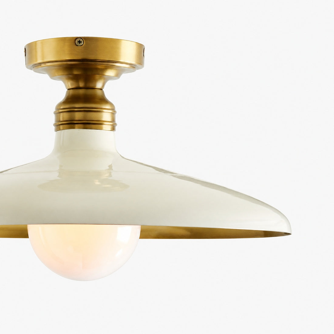 Forvara Farmhouse Metal Flush Mount Light - Black or White Ceiling Lamp