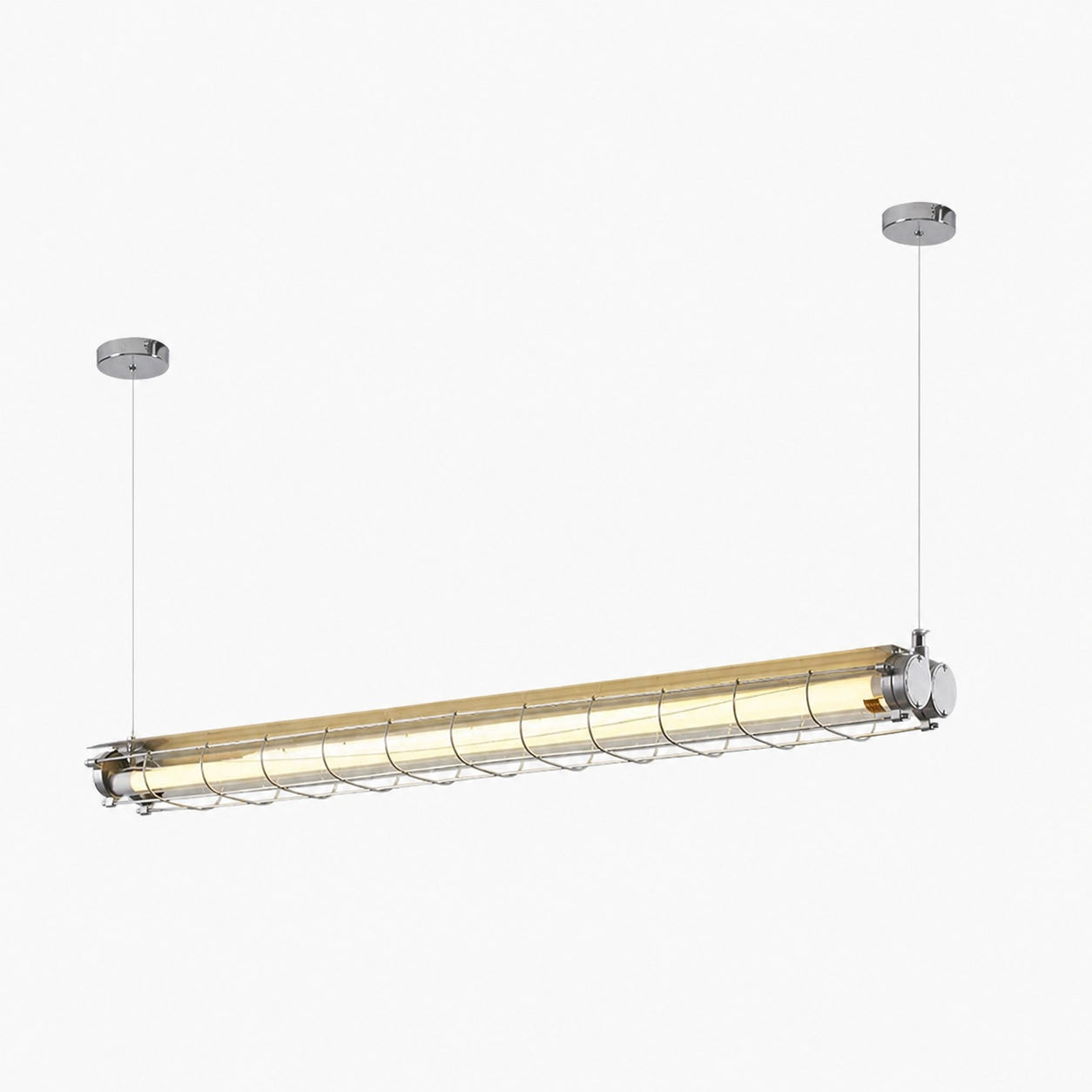 Modern Acrylic Linear LED Chandelier in Black or Silver