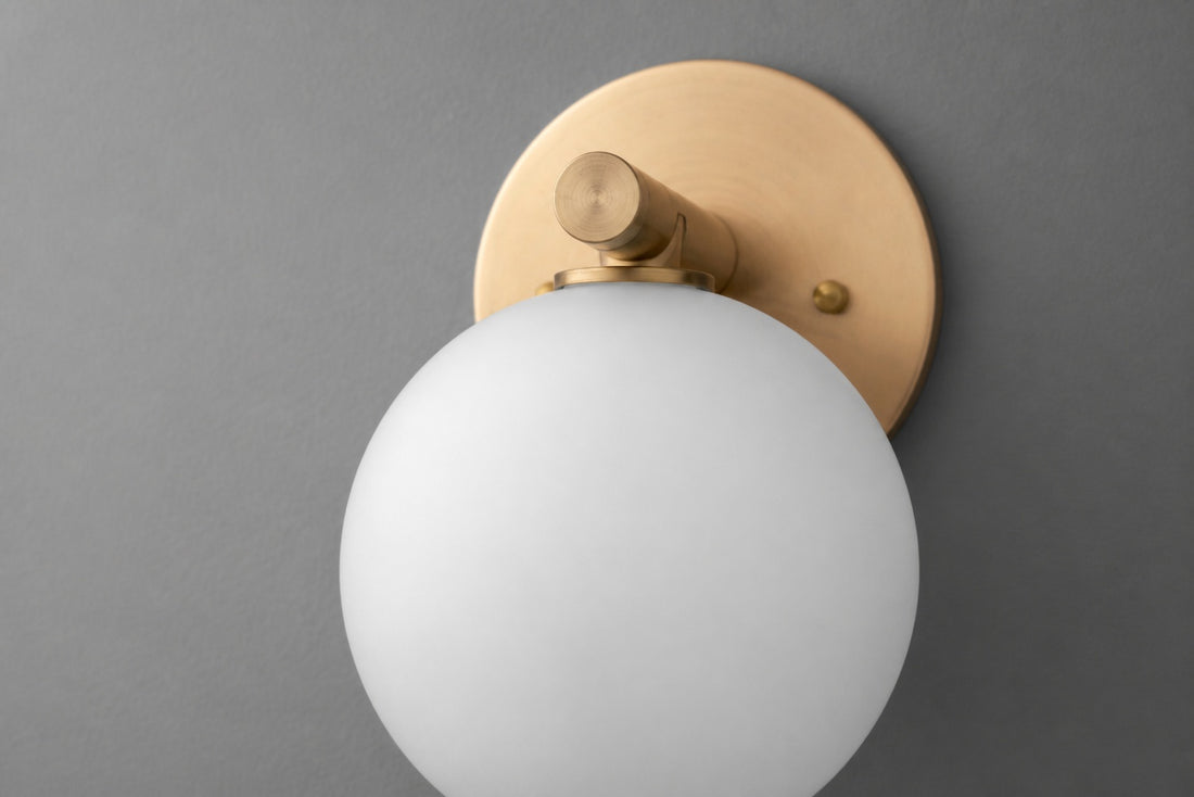 Glorica Glass Wall Sconce - Frosted Globe Light