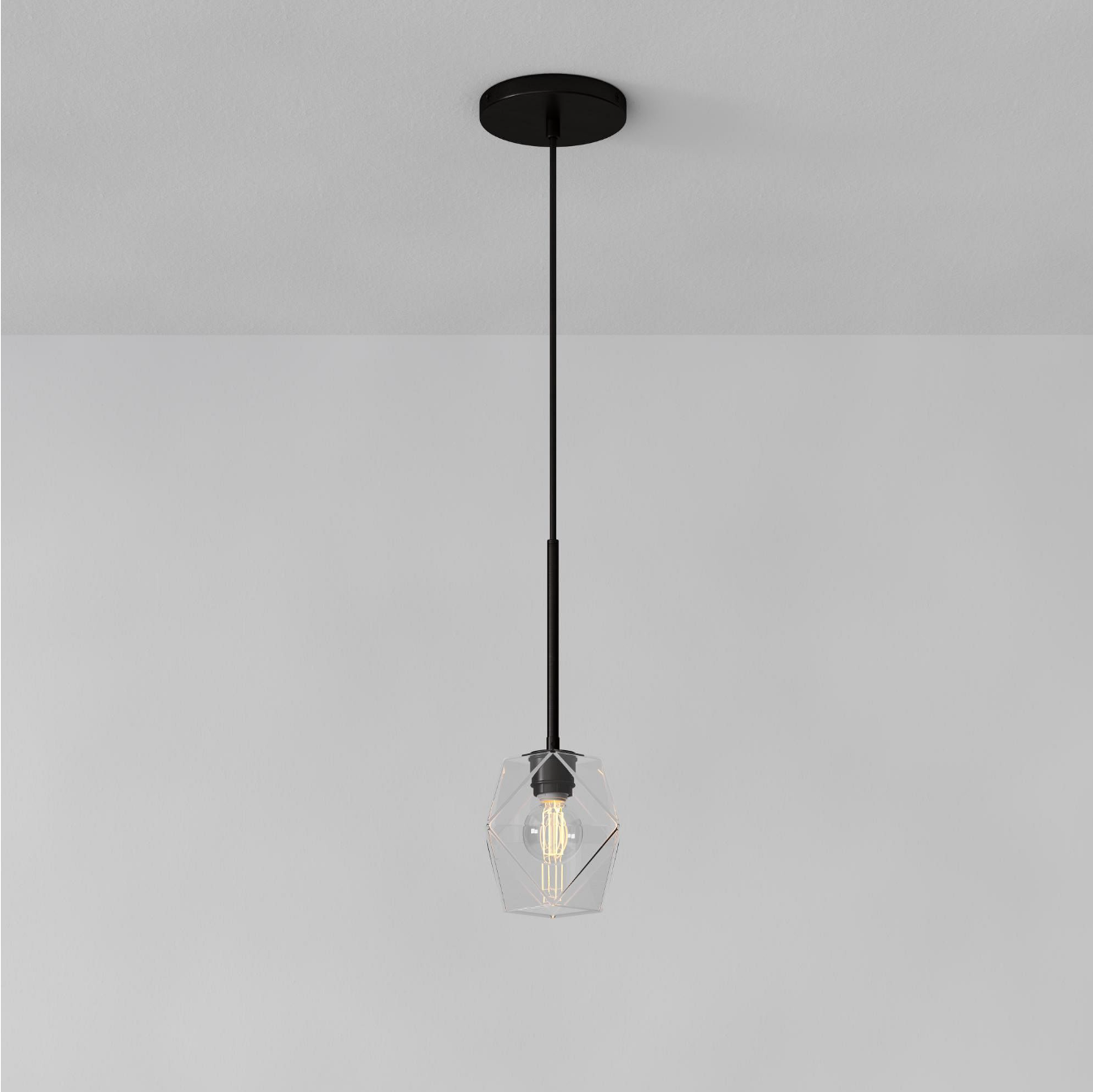 Talvior Faceted Pendant Light – Adjustable Glass Light Fixture