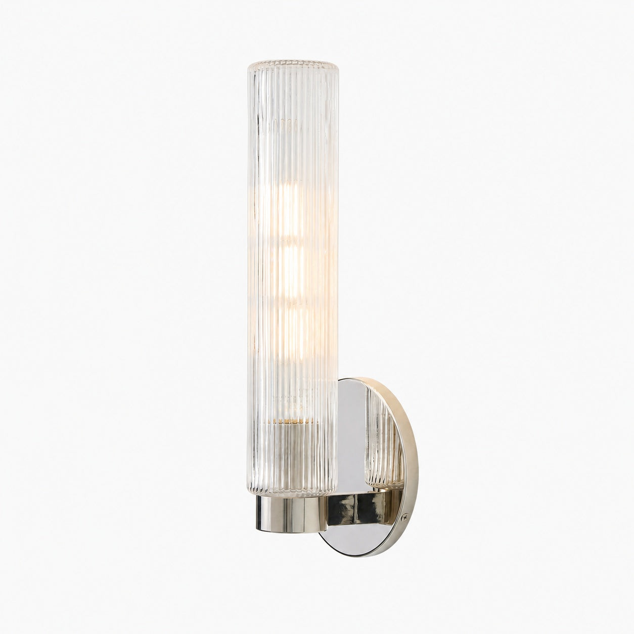 Rivora Fluted Glass Indoor Outdoor Sconce - Modern Wall Light for Home Decor