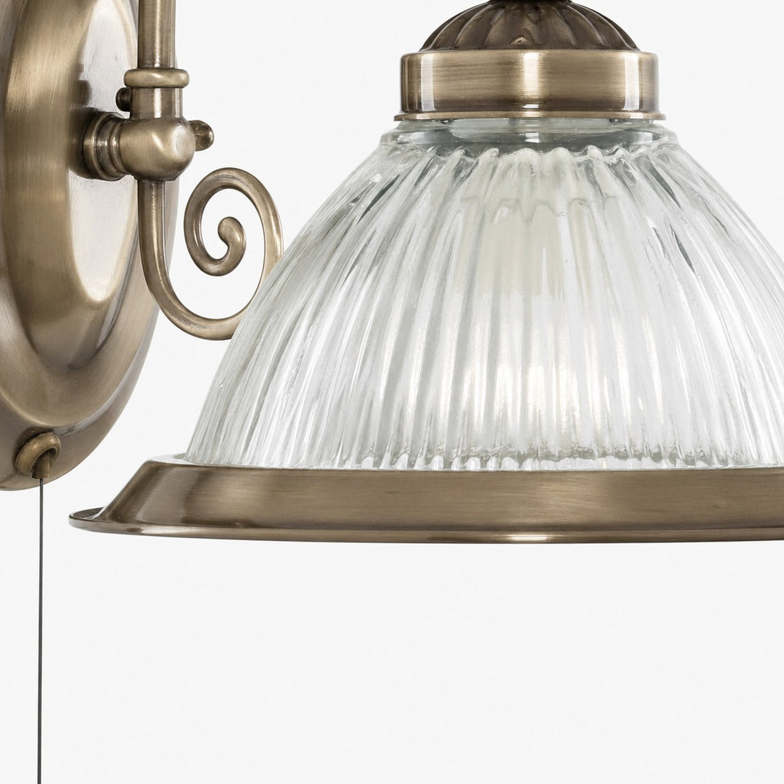 TF Vintora Ribbed Glass Wall Lamp - Industrial Bell Shape for Diner and Hallway