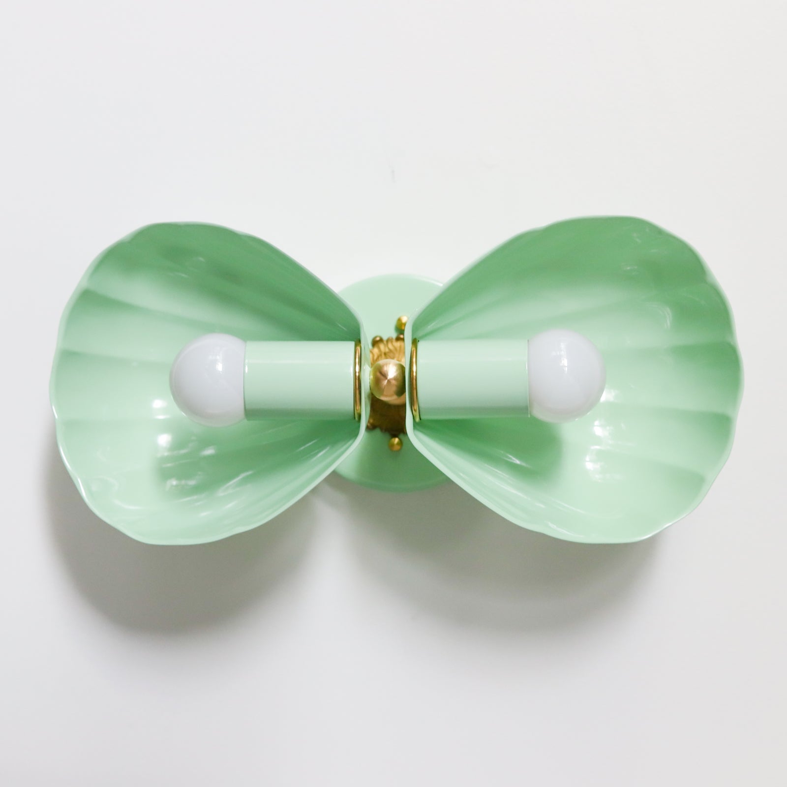 Coastal Shell Wall Light - Double Sconce with Steel and Brass Finish