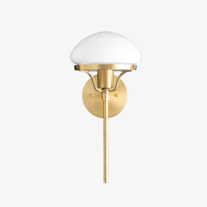 Ornato Luxe Modern Art Deco Wall Light - Opal Glass Globe Sconce - Brass or Black