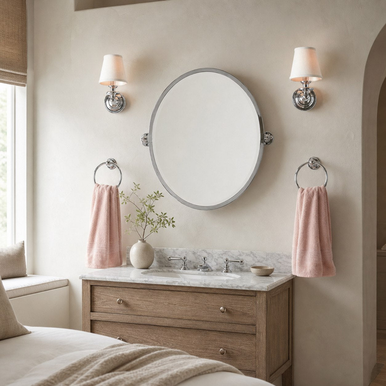 Kalvora Fabric Shade Wall Sconce - Stylish Accent Lighting for Bedroom & Hallway