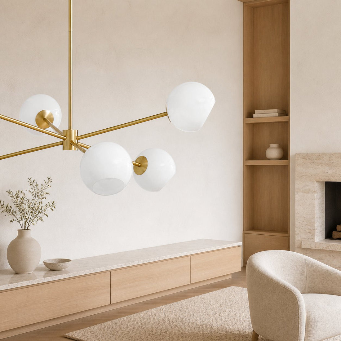 Brina 6-Light Glass Metal Frame Chandelier - Perfect Lighting