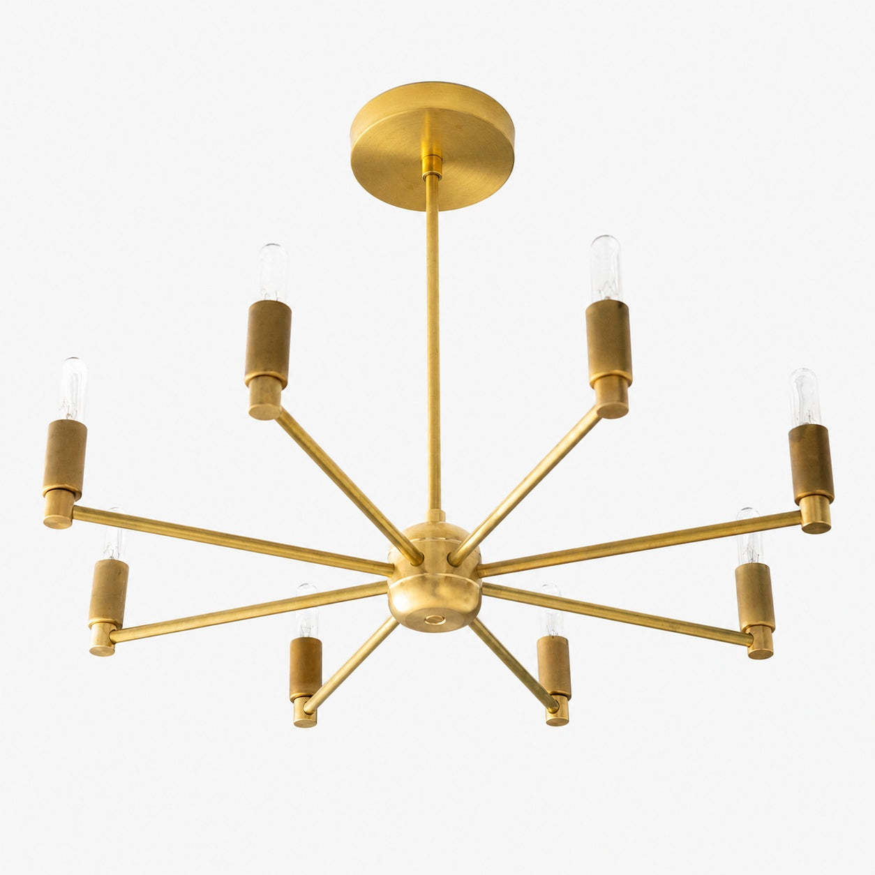 Mobilux Line Modern Chandelier - 8 Arm Mid Century Hanging Light