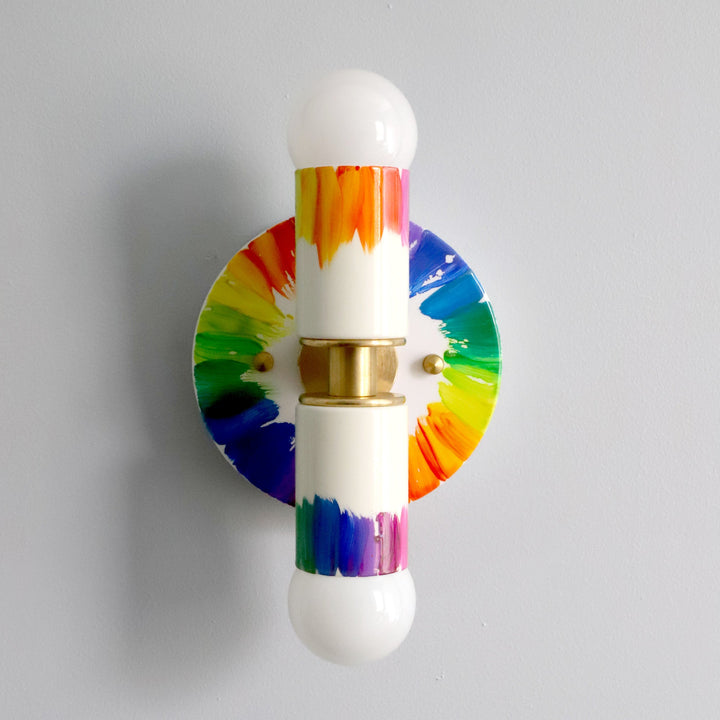 Hand-Painted Rainbow Thalia Sconce