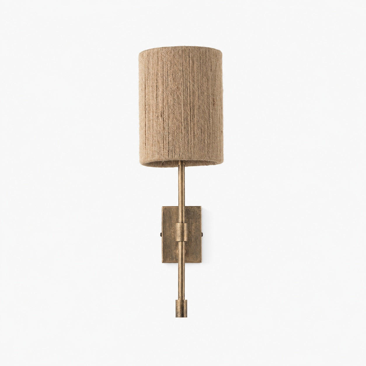 Atticus Fabric Shade Wall Sconce - Modern Brass Wall Light for Bedroom and Hallway