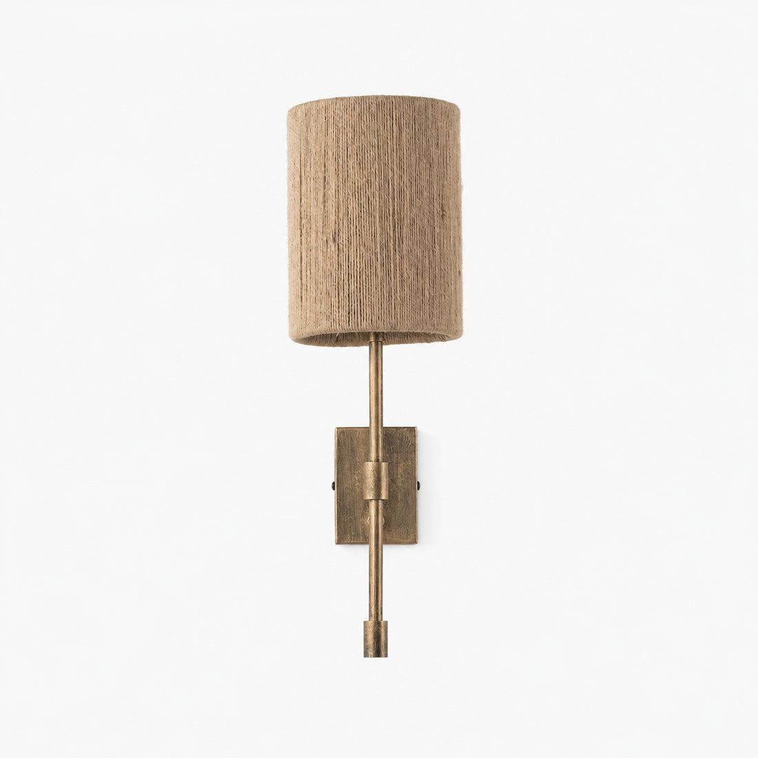 Atticus Fabric Shade Wall Sconce - Modern Brass Wall Light for Bedroom and Hallway