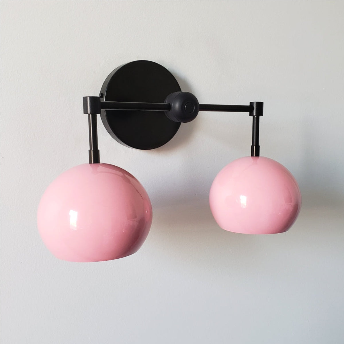 Doll Pink Wall Sconce - Double Head Globe-shaped Bath Wall Light