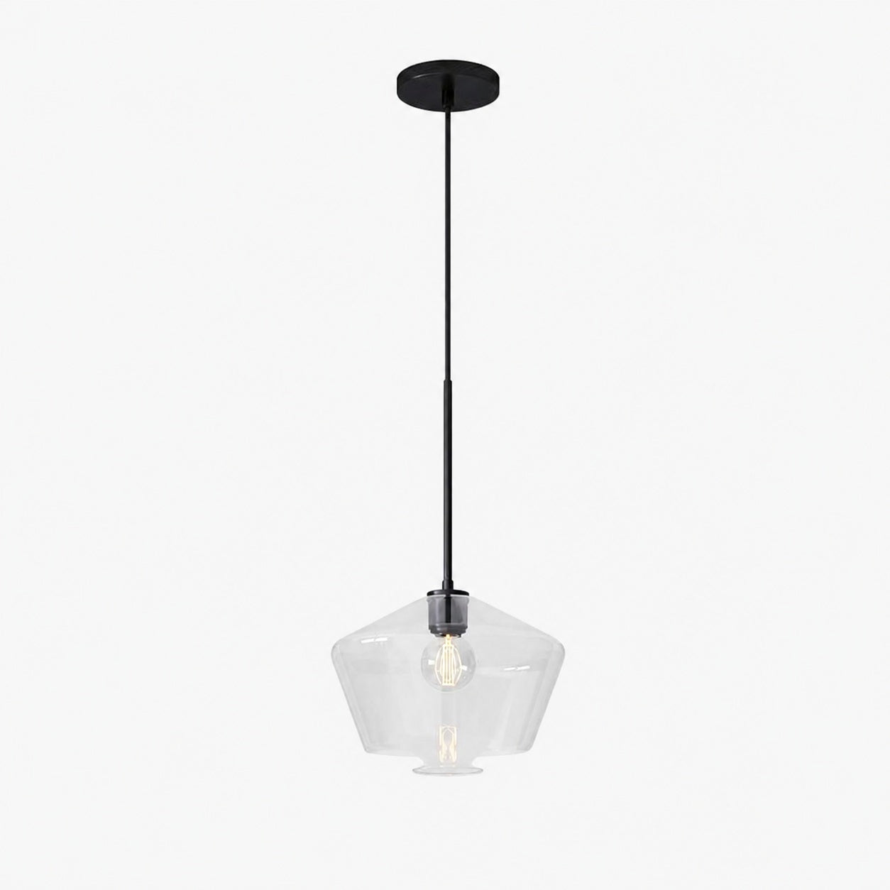 Merin Transparent Glass Sculpture Geometric Chandelier