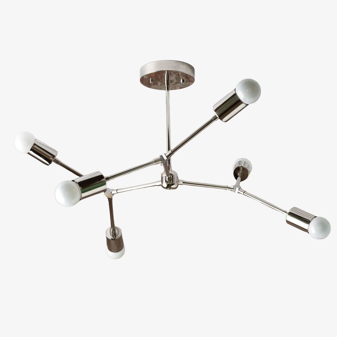Lunivera Industrial Metal Chandelier – Sleek Geometric Ceiling Light Fixture for Living Room