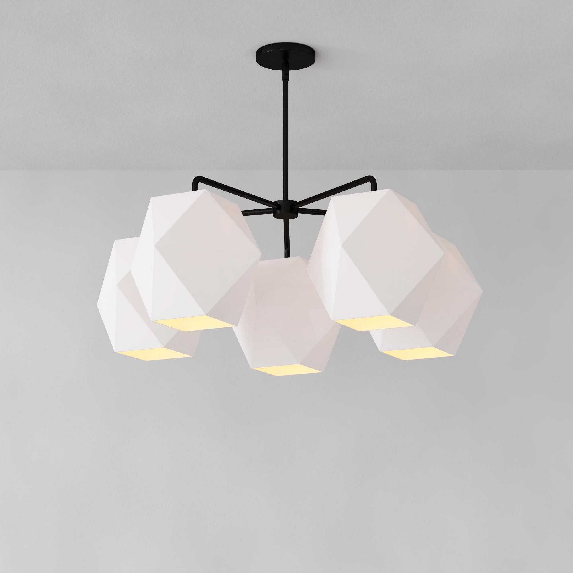 Talvior Sculptural 5-Light Chandelier - Faceted Design, Modern Finishes - Illuminate Spaces