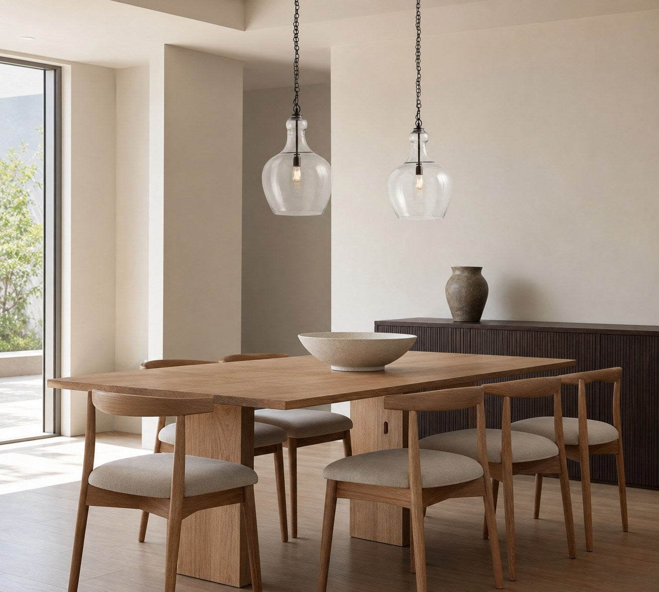 Lawson Glass Pendant Light - Recycled & Milk Glass with Bronze Accent