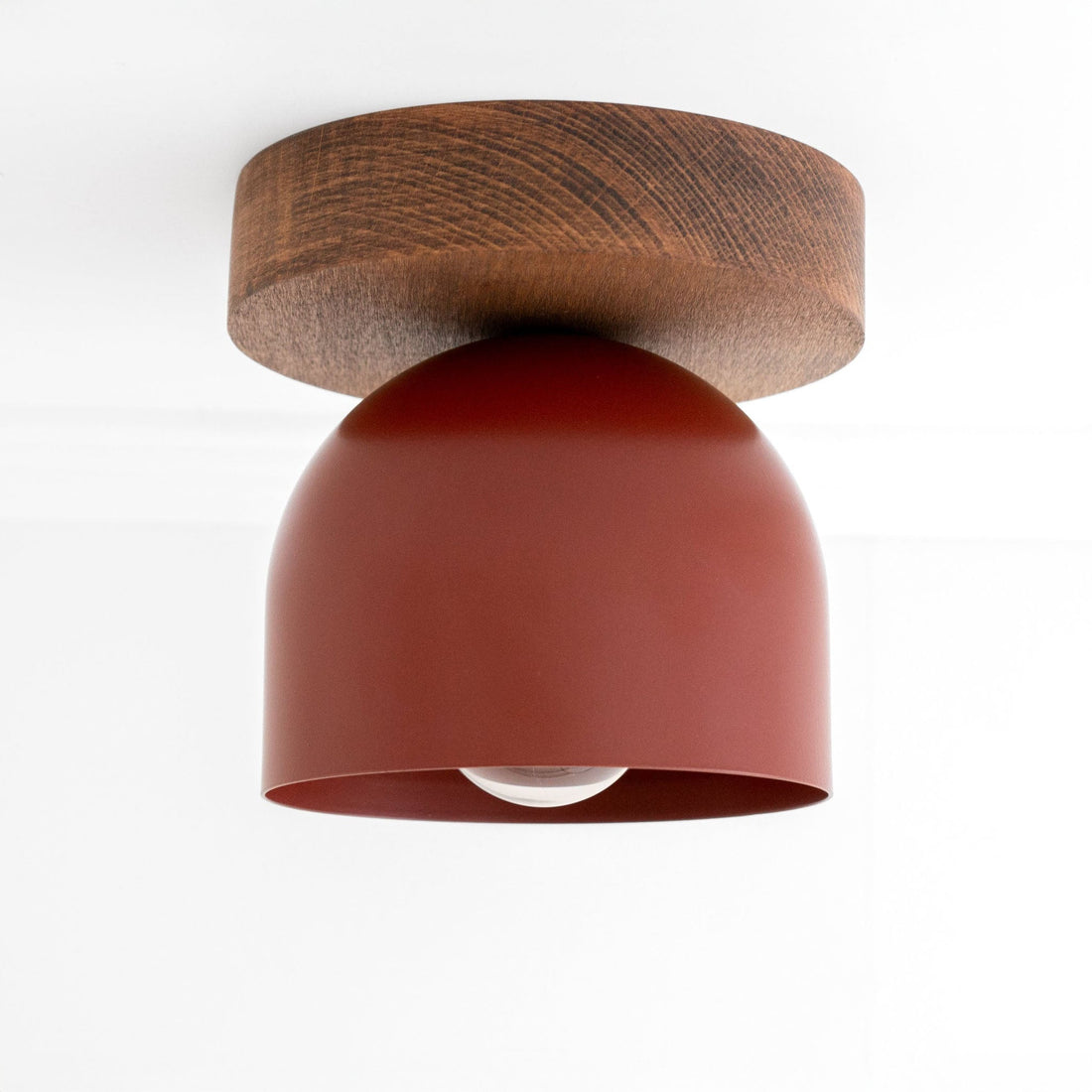 Metio Dome Modern Rustic Ceiling Light - Wooden and Metal Fusion