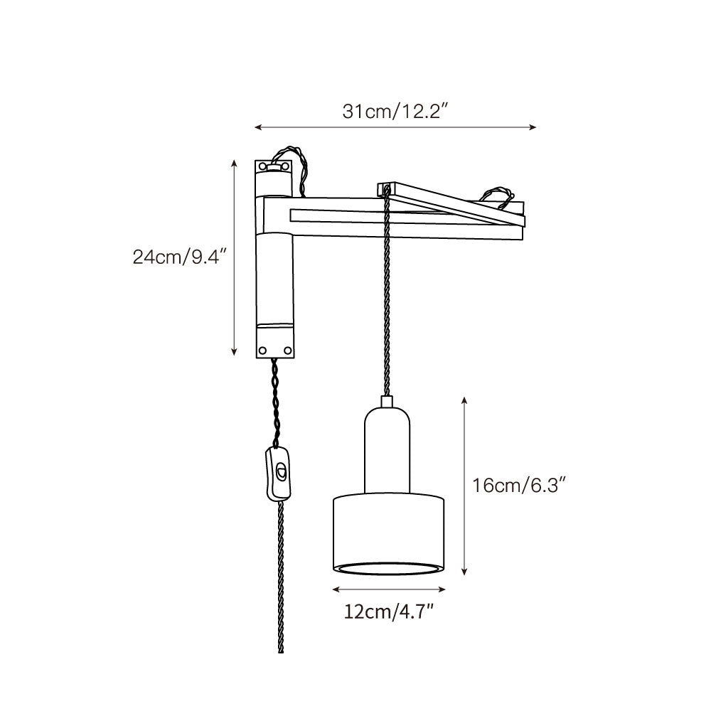Tia Travertine Swing Arm Plug-in Sconce