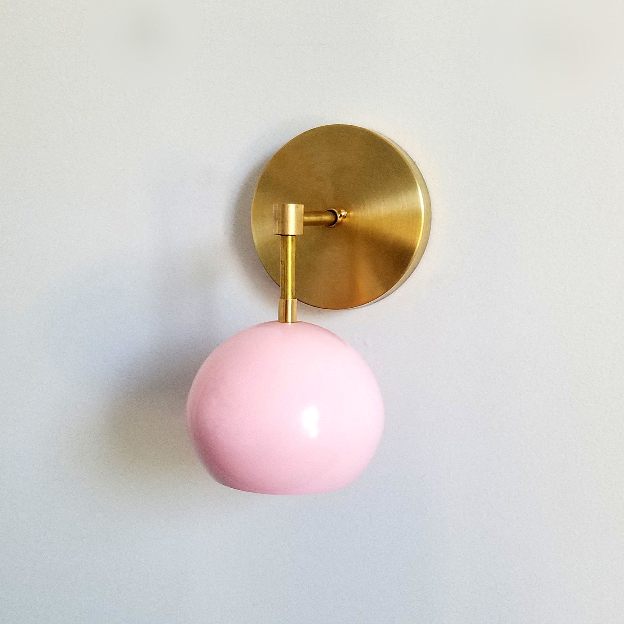 Modern Accent Soft Pink Globe Shade Wall Sconce