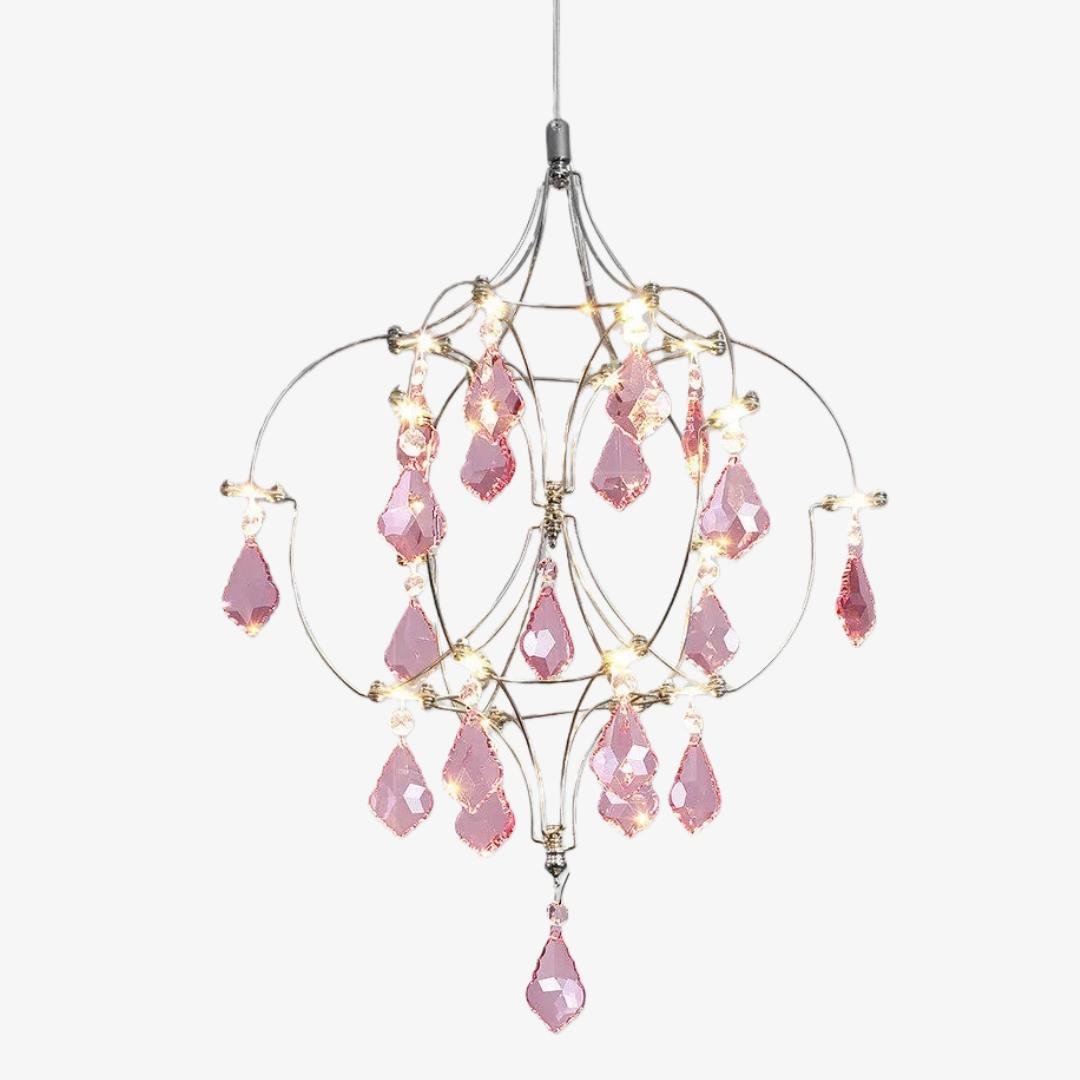 Crynora French Crystal Chandelier - Romantic Firefly Design in Luxe Style for Dining Room or Bedroom