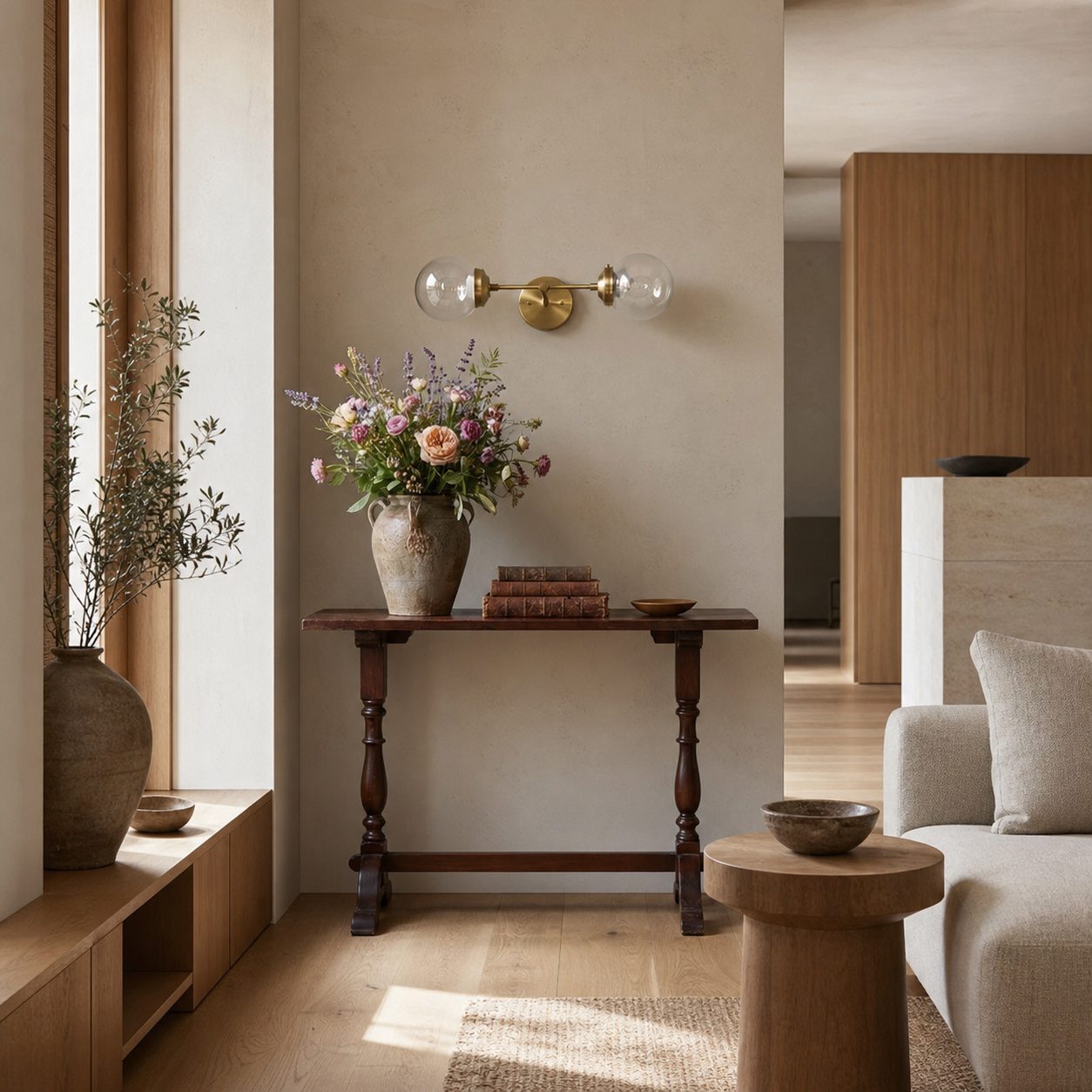 Lumio Globe Versatile Vanity Sconce - Dimmable Light for Bathroom and Hallway Use