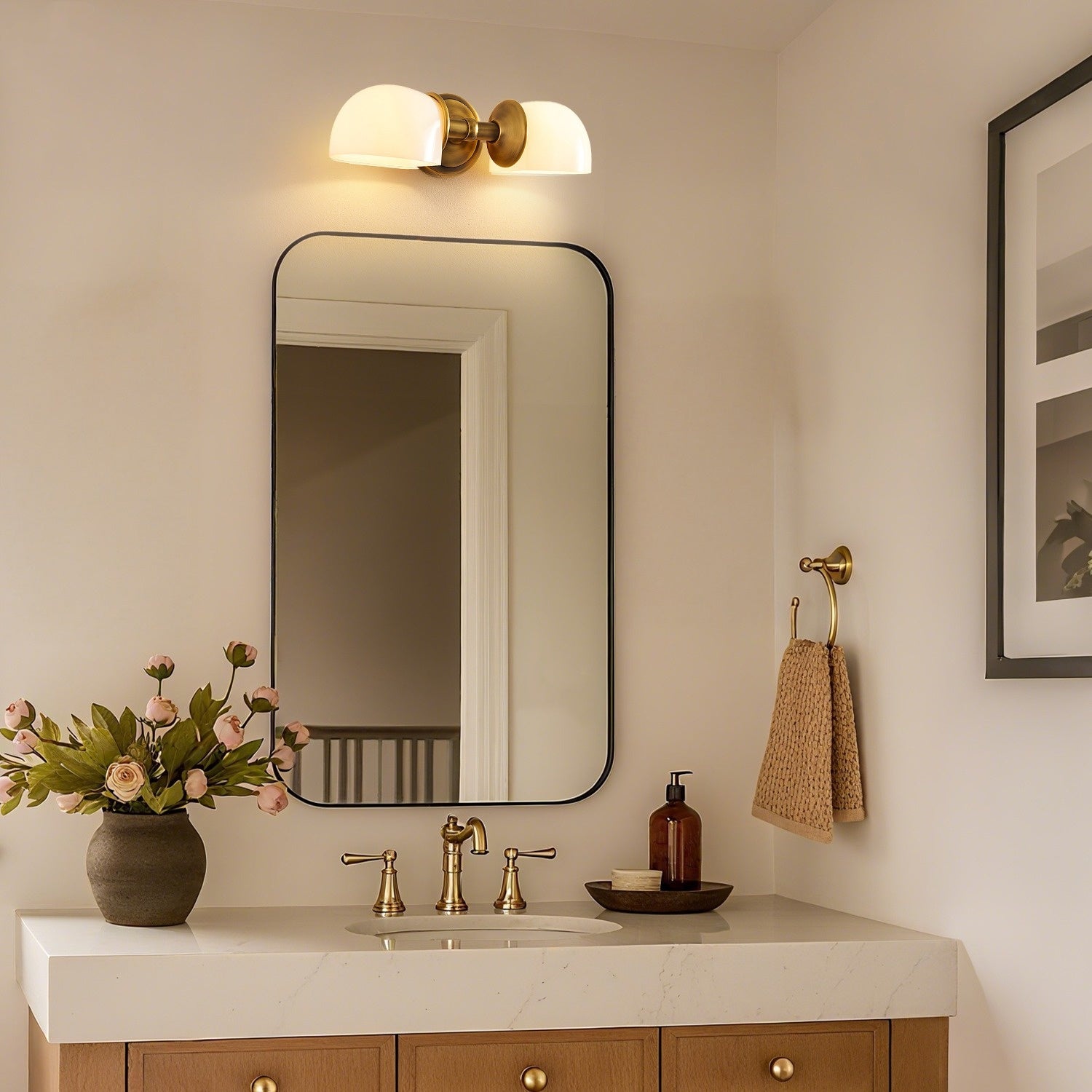 Modern Mercer Double Horizontal Metal Wall Sconce