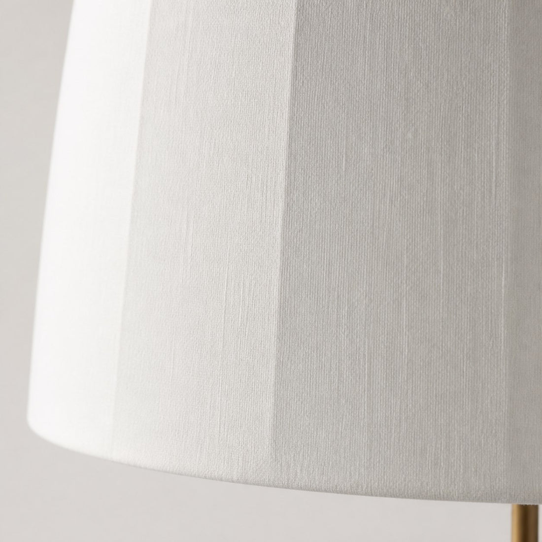 Vellaro Brass Floor Lamp with Fabric Shade – Modern Standing Light for Living Room or Bedroom